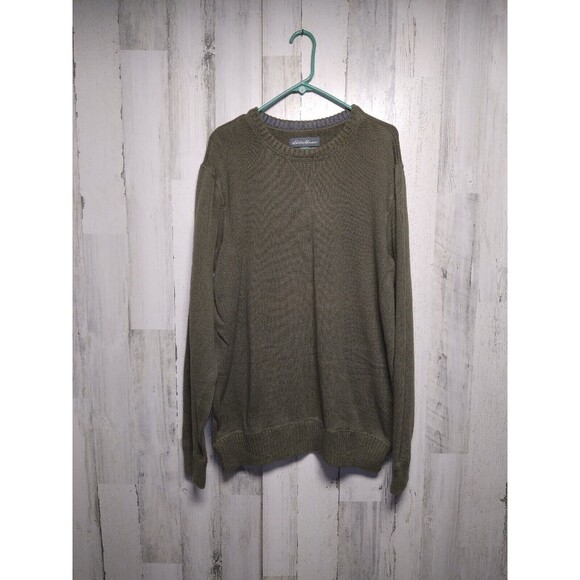 Eddie Bauer Men's TXL Army Green Crewneck Sweater - Picture 1 of 7